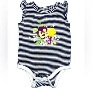 Baby Gap girls 6-12 months Pansy Flower Floral One Piece Bodysuit Cottagecore bb